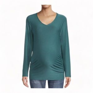 Time & Tru Maternity Teal Blue Long Sleeve Top - S